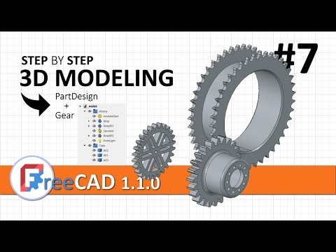 FreeCAD 1.1: 3D modeling exercise 7 | Sketch + PartDesign + Gear workbench