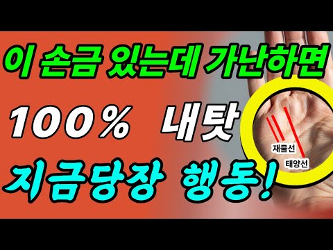 이 손금 있는데 가난하면 100% 내탓입니다 - 지금 당장 행동하세요