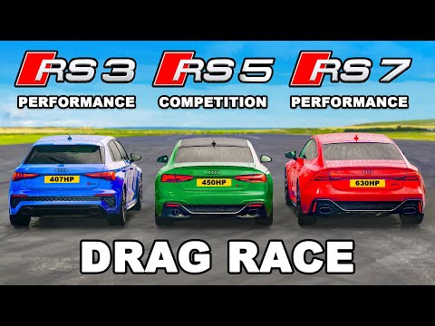 Fastest Audi RS3 v RS5 v RS7: DRAG RACE