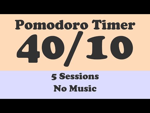 Pomodoro Timer 40/10 | No Music | Bell Ring | Peach & Lavander
