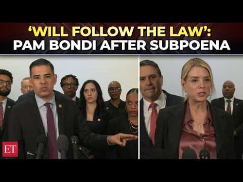 Epstein row: Pam Bondi reacts to subpoena, says ‘will follow the law’ as Democrats stage walkout