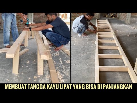 Cara membuat tangga lipat dari kayu SERBAGUNA