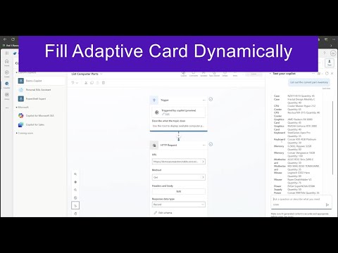 Dynamically Fill Adaptive Card with Azure Table Content in Copilot Studio