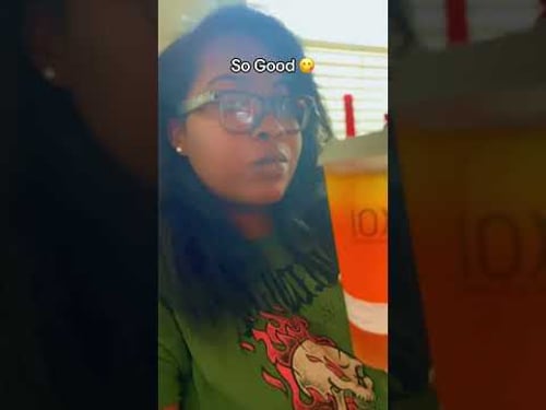 This Mango Green Tea w| Mango Popping Boba Was So Good 😋