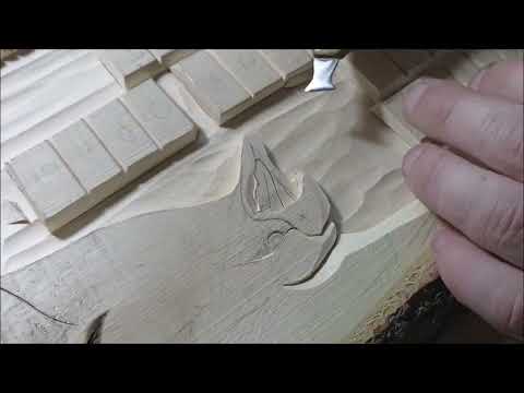 Голова ОРЛА, плоско-рельеф \ мастер-класс \ Резьба по дереву \ Wood carving \ Talla de madera.