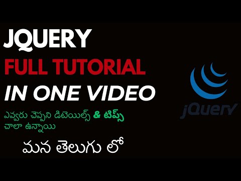 jQuery Full Tutorial in Telugu | Complete jQuery Guide in Telugu #weekendcodingintelugu