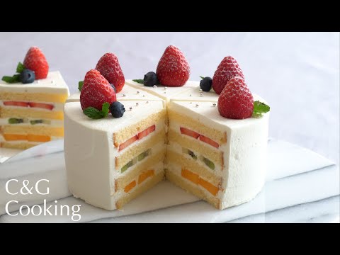 Make a Japanese fruit shortcake with a beautiful cross section