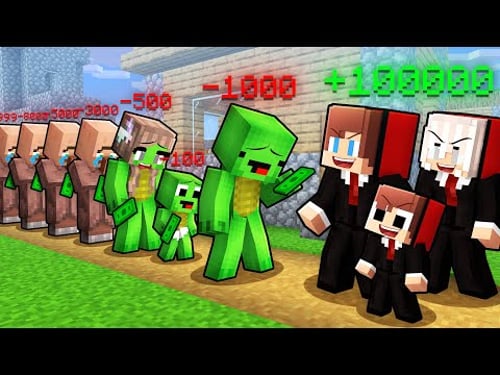 JJ Family Use Mikey Family to Become RICH in Minecraft (Maizen)