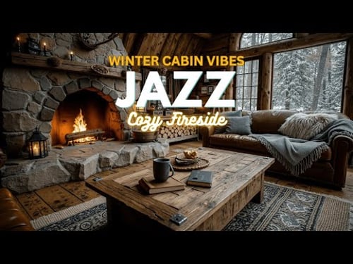 Cozy Cabin Jazz Relaxing Snowfall Ambiance Soft Jazz Music for Sleep & Study