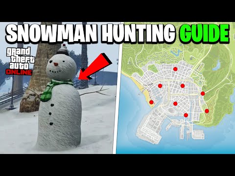 All 25 Snowman Locations! How to Unlock SNOWMAN OUTFIT - GTA Online Christmas Treasure Hunt Guide