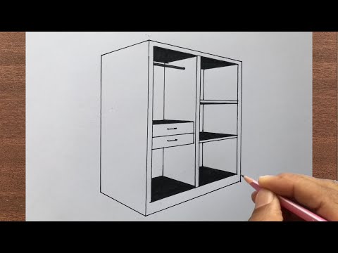How to Draw a Cabinet in 2 Point Perspective