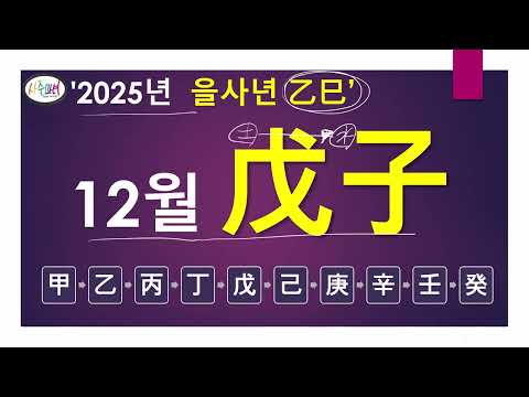 2025년 12월 무자월(戊子) 일간별 운세
