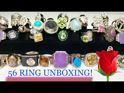 🌹 56 RINGS UnBoXiNg! Diamonds! Topaz! #JewelryUnboxing #925 #RingSale #diamonds #RossSimons