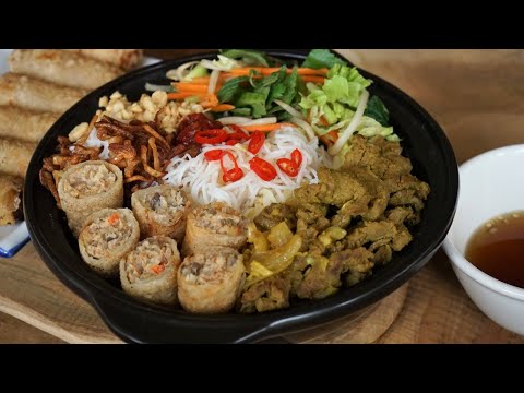 越南牛肉米粉沙拉 Bo Bun : 传统越南食谱 丰富的风味和质感