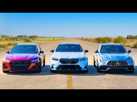 DRAG RACE Estate Terkencang: BMW M5 v Audi RS6 v AMG E63S