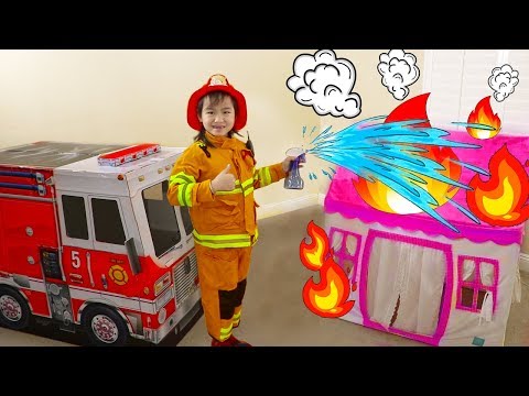 Jannie Pretend Play Rescue w/ Fire Engine Truck Ride-On Toys