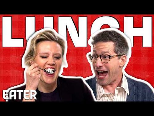 Andy Samberg and Kate McKinnon Crack Each Other Up During a Chaotic Lunch — Let's Do Lunch