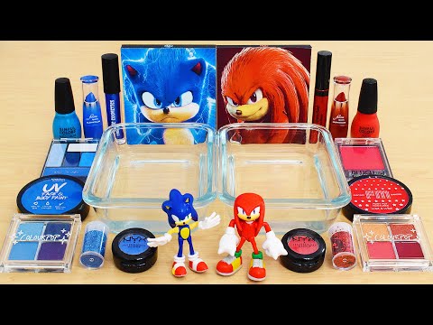 Sonic vs Knuckles - Mixing Makeup Eyeshadow Into Slime ASMR