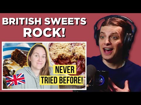 American Reacts to 13 Foods I Had Never Tried Before Moving To The UK!