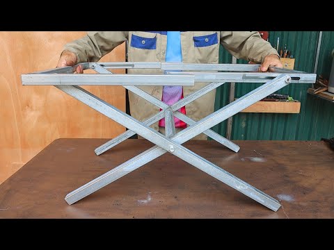 Great idea on how to make a smart folding table/ DIY smart folding metal table