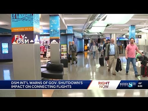Des Moines International Airport warns of the impact of the government shutdown on air travel