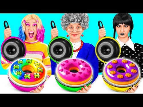 Wednesday vs Grandma Cooking Challenge | Amazing Kitchen Recipes by PaRaRa Challenge