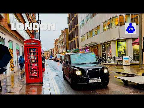 London West End Rainy Walk February 2026 ☔️ Piccadilly Circus to Oxford Street | 4K HDR