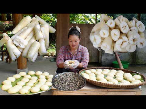 Recipe for Making Delicious Cassava Cakes to Sell at the Market - rural life | Trieu Mai Hương.