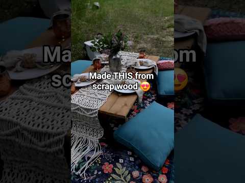 Why spend $$$ on a fancy picnic setup when you’ve got scrap wood and a vision? 😄#outdoordecor