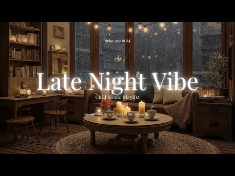 Slow Soothing Jazz & Relaxing Elegant Jazz with Rain and Calm Piano for Peaceful Night, Sleep Tight