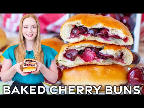 Sweet Baked Cherry Buns - Piroshki