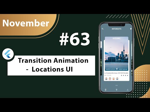 Flutter Tutorial - Transition Animation - Locations UI Design