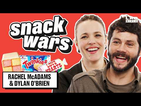 Rachel McAdams & Dylan O'Brien Try British, American & Canadian Food | Snack Wars