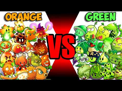 Team ORANGE vs GREEN Battlez - Who Will Win? - PvZ 2 Team Plant vs Team Plant