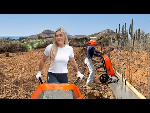 We’re Building A House in Mexico! (hand pouring concrete footings)