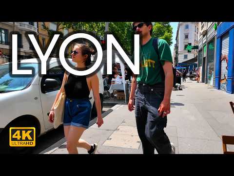 LYON Walking Tour 4K | From Part-Dieu to Perrache via Flea Market Streets