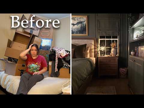 I can't believe it's the same room!! Dark Academia Bedroom Makeover - Final Pt 12