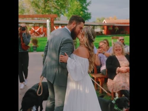 Ali & Kaleb Kiss down the Aisle