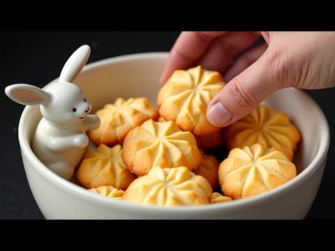 These cookies melt in your mouth! Only 3 ingredients! Ready in just a few minutes for coffee and tea