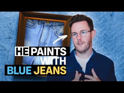 He Paints With Blue Jeans!