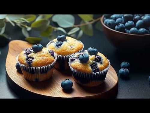 Gluten Free! Sugar Free! VEGAN! 100 Percent Whole Food Plant Based! Healthy Blueberry Muffin.