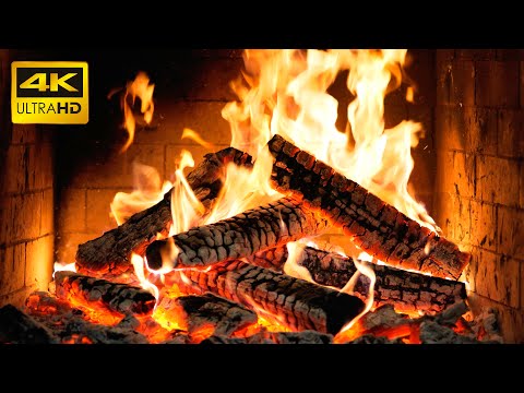 π₯ Cozy Fireplace Ambiance with Soothing Fire Sounds and Burning Logs for a Peaceful Holiday Night 4K