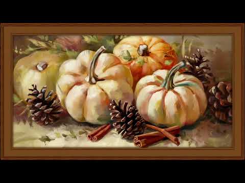 4K Vintage Pumpkin Painting | Cozy Fall Art with Warm Colors | Frame TV Art