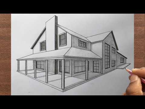 How to Draw a House in 2 Point Perspective
