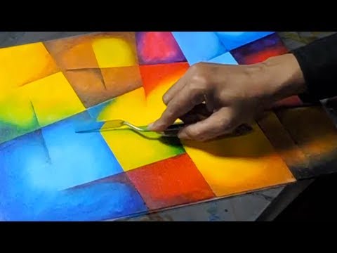 Abstract Painting Techniques with Acrylic | How to Paint with Masking Tape | Beginners Tutorial