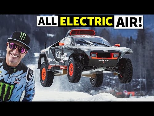 Ken Block slays ice in Dakar Stage Winning Audi RS Q e-tron!