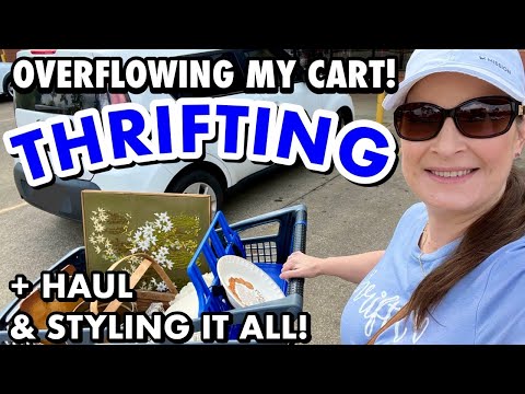 A FULL CART! Again! THRIFTING GOODWILL FOR HOME DECOR + SHOWING A STYLED HAUL