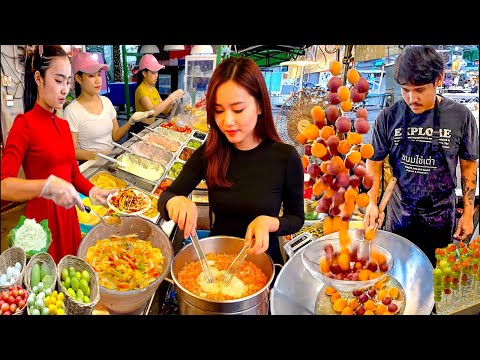 BEST THAI STREET FOOD COMPILATION | BEST FOOD AT WEEKEND NIGHT MARKET BANGKOK THAILAND