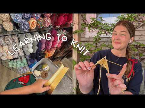 how I learned to knit (in maine !!) 🧶 beginner projects, yarn shopping, recommended tools and such