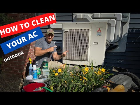 HOW TO CLEAN YOU OUTDOOR AC (Mitsubishi Ductless)